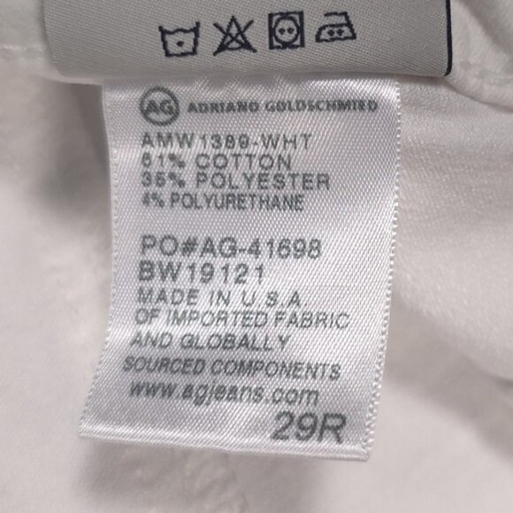 AG ADRIANO GOLDSCHMIED White Jeans Skinny Mid Rise MADE IN USA🇺🇸 Size‎ 29R - Picture 11 of 11